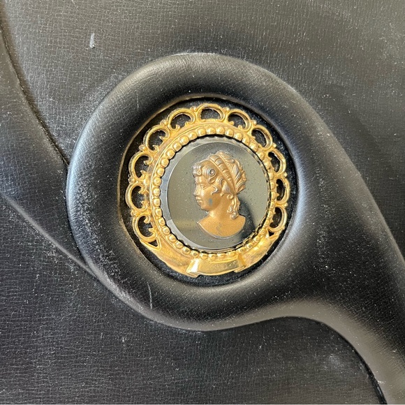 Vintage Triangle Black Cameo Handbag Pocketbook 60’s - Picture 2 of 9